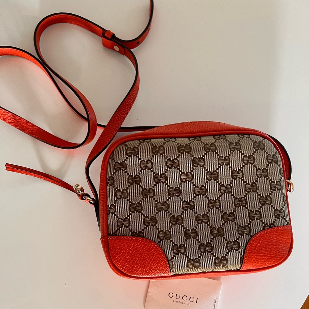 Gucci Bree Canvas Orange Cross Body Bag